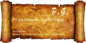 Prisztavok Györgyi névjegykártya